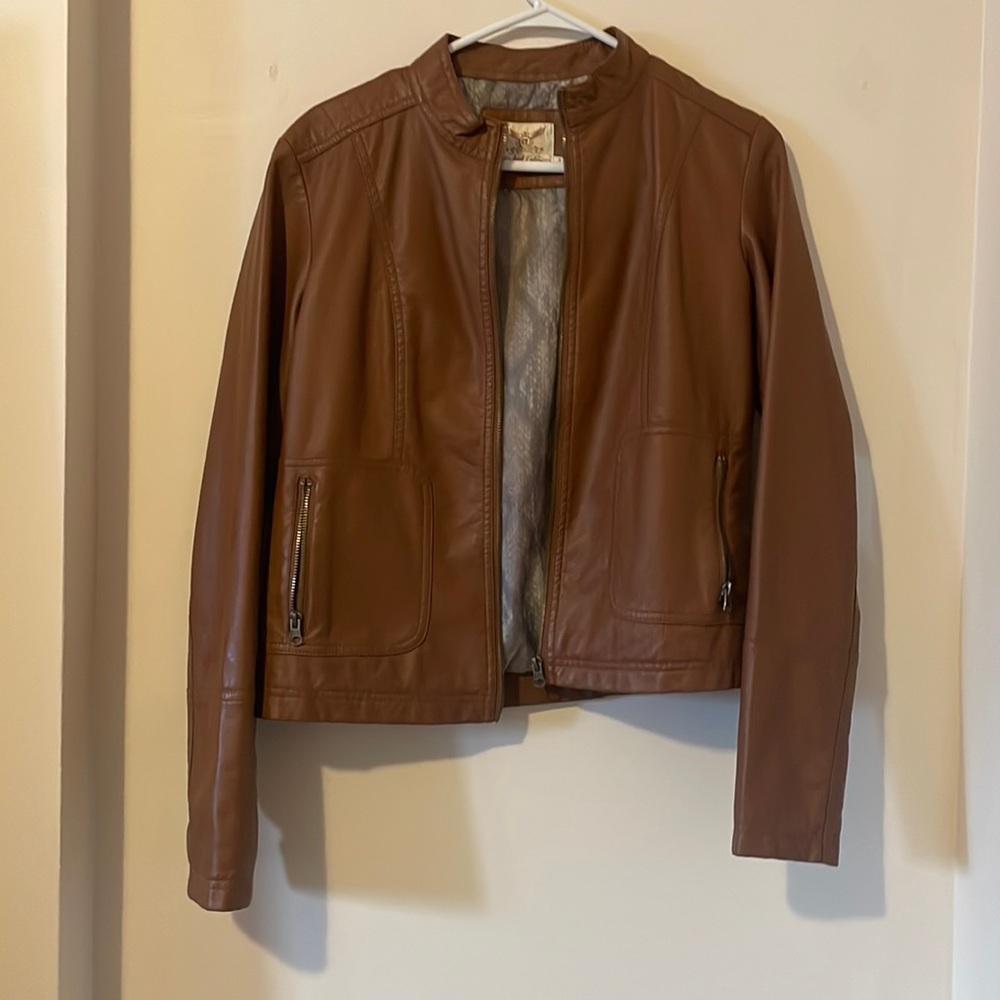 Faded glory brown leather jacket